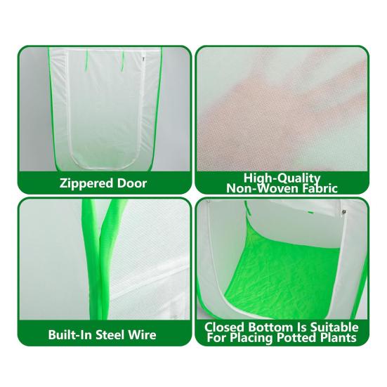 Всплывающий чехол для защиты растений Палатка для защиты растений от заморозков с дверью на молнии Защитное ограждение для растений Чехол от заморозков для комнатных и уличных растений в горшках
