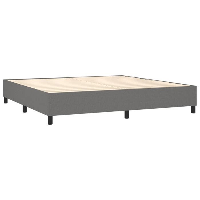 Maison Exclusive - Sommier à lattes de lit avec matelas Gris foncé 200x200cm Tissu