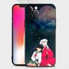 Чехол для телефона Iphone 14 13 12 11 Pro Max Xs Max Xr X 7 8 Plus 12 Mini 6s, силиконовый чехол с черным корпусом, аниме, милый Inuyasha