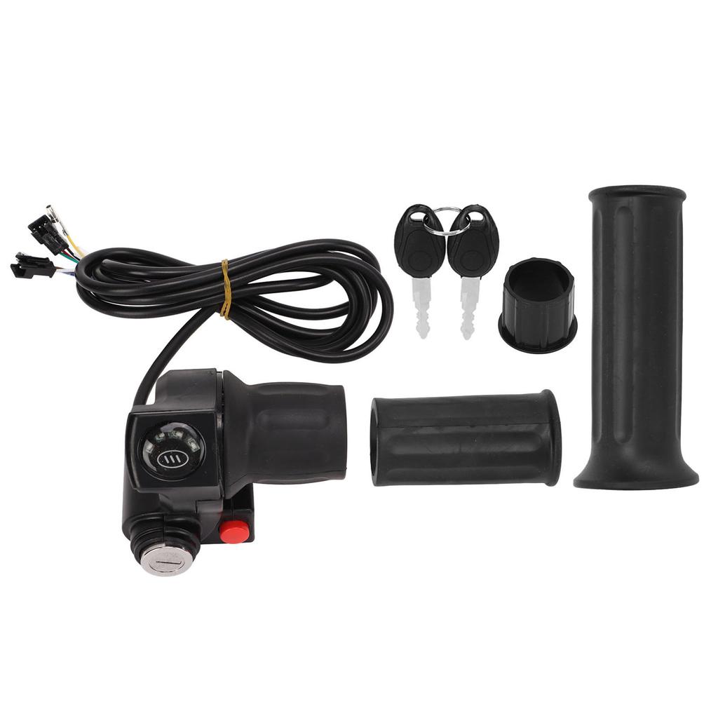 Ручка газа для электровелосипеда, 4 индикатора, полуповоротная, ручки газа с ключами для модифицированного велосипеда 48 В, интерфейс SM