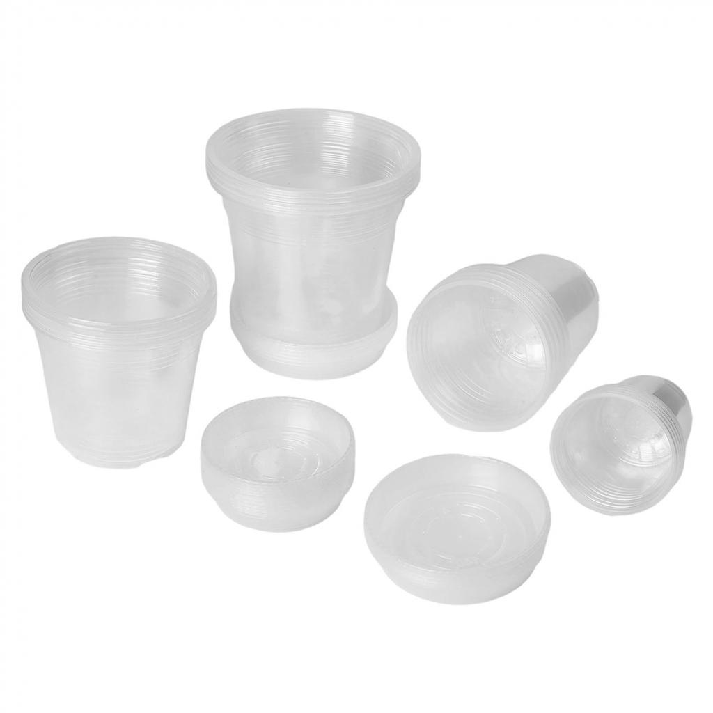 Clear Plant Pots 20 Pack With Saucers For Healthy Plant Growth 4 7 Inch