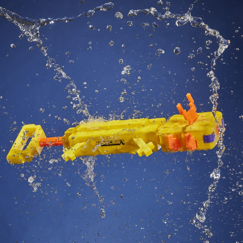 Nerf Super Soaker Minecraft AXOLOTL Water Minecraft Axolotl Mob Уличная водная игра для детей F7601 Подлинный водяной пистолет для детей и взрослых