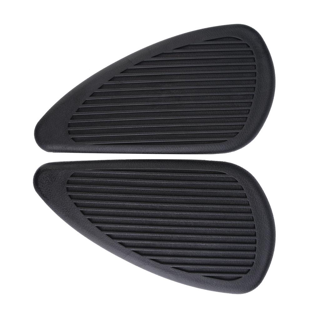 2Pcs Anti Slip Traction Pad Gas Fuel Tank Stickers Protector for Retro Motorcycle (Black)