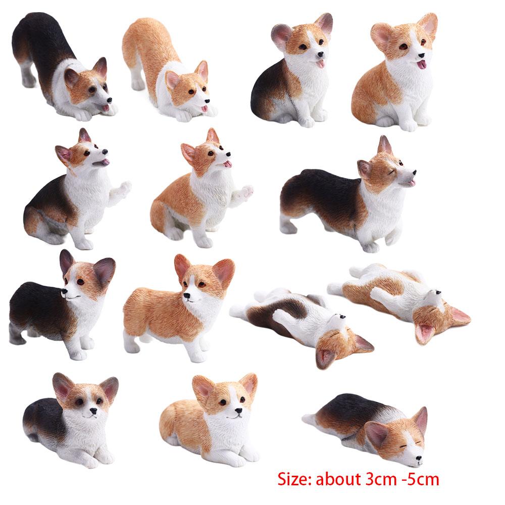 Children's Gift Mini Animal Dog Doll Simulation Dog Car Ornament Corgi Model Miniature Figurines
