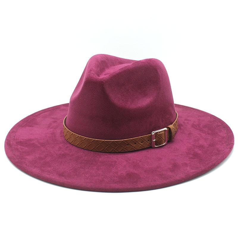 Замшевая шляпа в стиле джаз с большими полями, модная шляпа для леди и джентльмена, вечеринка, банкет, пальто, подходящая шляпа