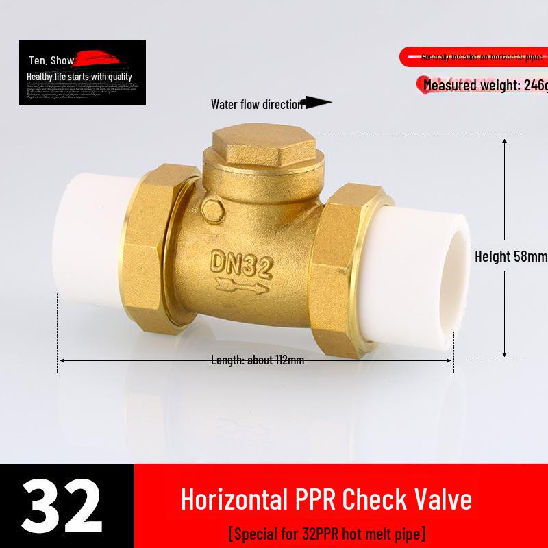 Медный вертикальный и горизонтальный обратный клапан 4/6 точек, 1 дюйм для водопроводных труб и обогревателей