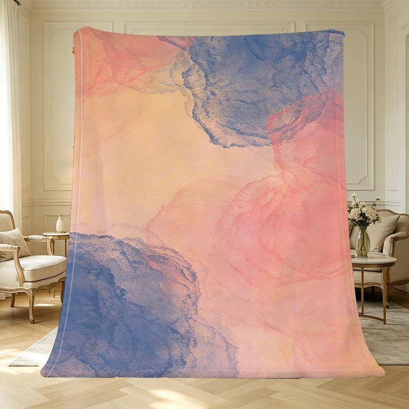 Abstract Art Series Fleece Blanket Soft Cozy Warm Throw with Bound Edge, Ideal for Home Sofa, Christmas & Halloween Decor