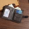 New Men's Wallet Leather Vertical Buckle Business Retro Multi-card Change Bag
