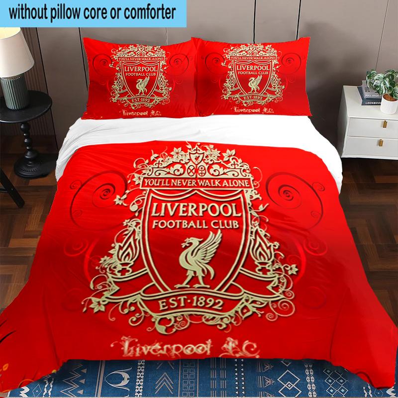 Liver-pool Crest 3PCS Bedding set,Ideal for1pc Duvet Cover And 2pcs Pillowcases Perfect for Christmas gift,Ideal for Bedroom, Dormitory