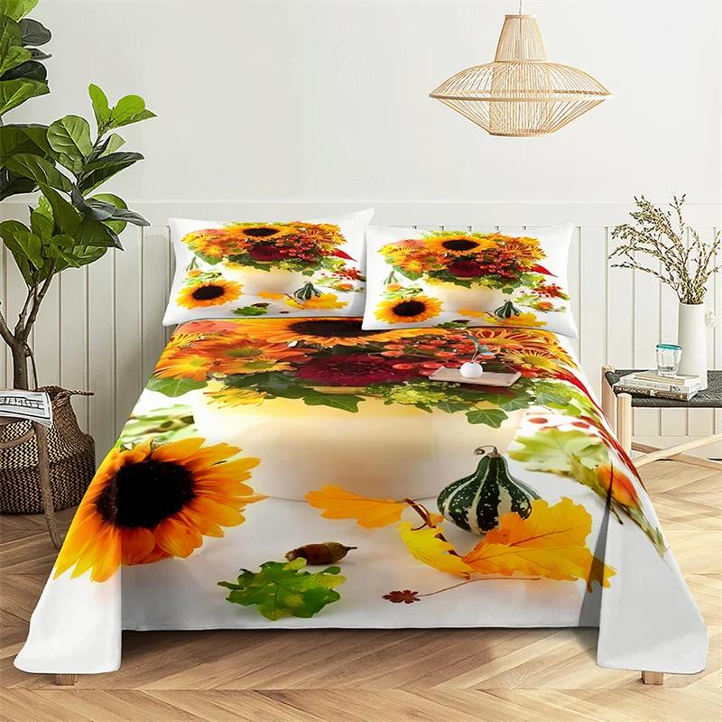 Lovers Room Bedding Set Bed Sheets and Pillowcases Bedding Flat Sheet Bed Sheet Set Sunflower Queen Sheet Set Gorgeous Girl