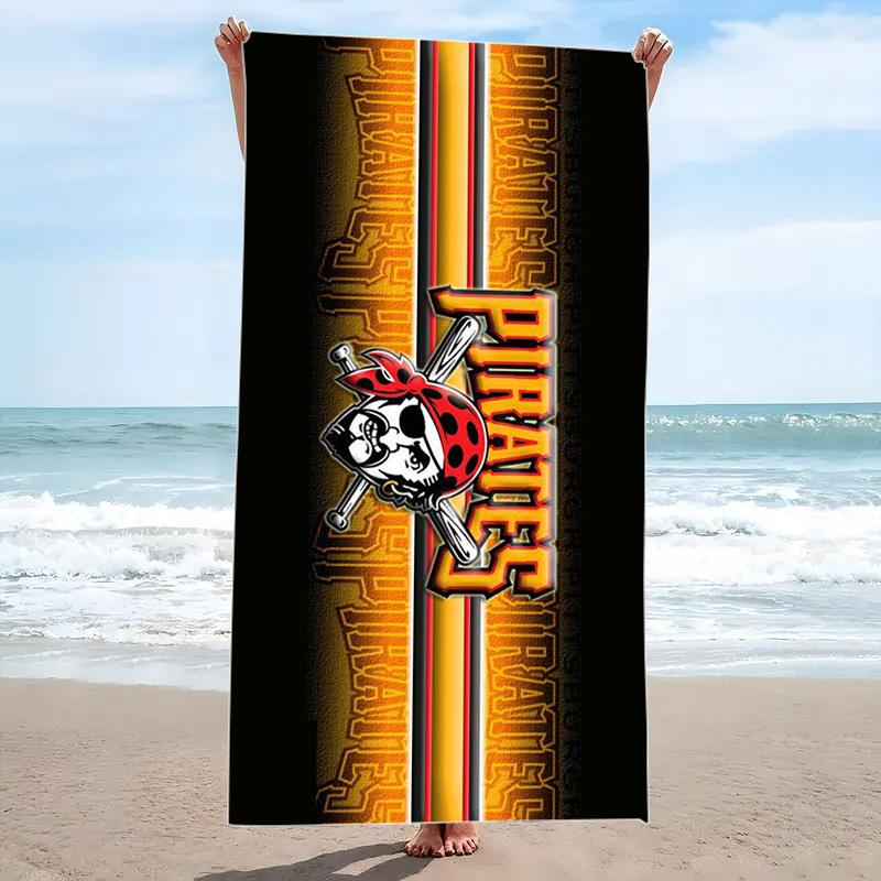 Pittsburgh Pirates Print Beach Towel, Large Soft Quick Dry Towel for Beach Camping Swimming