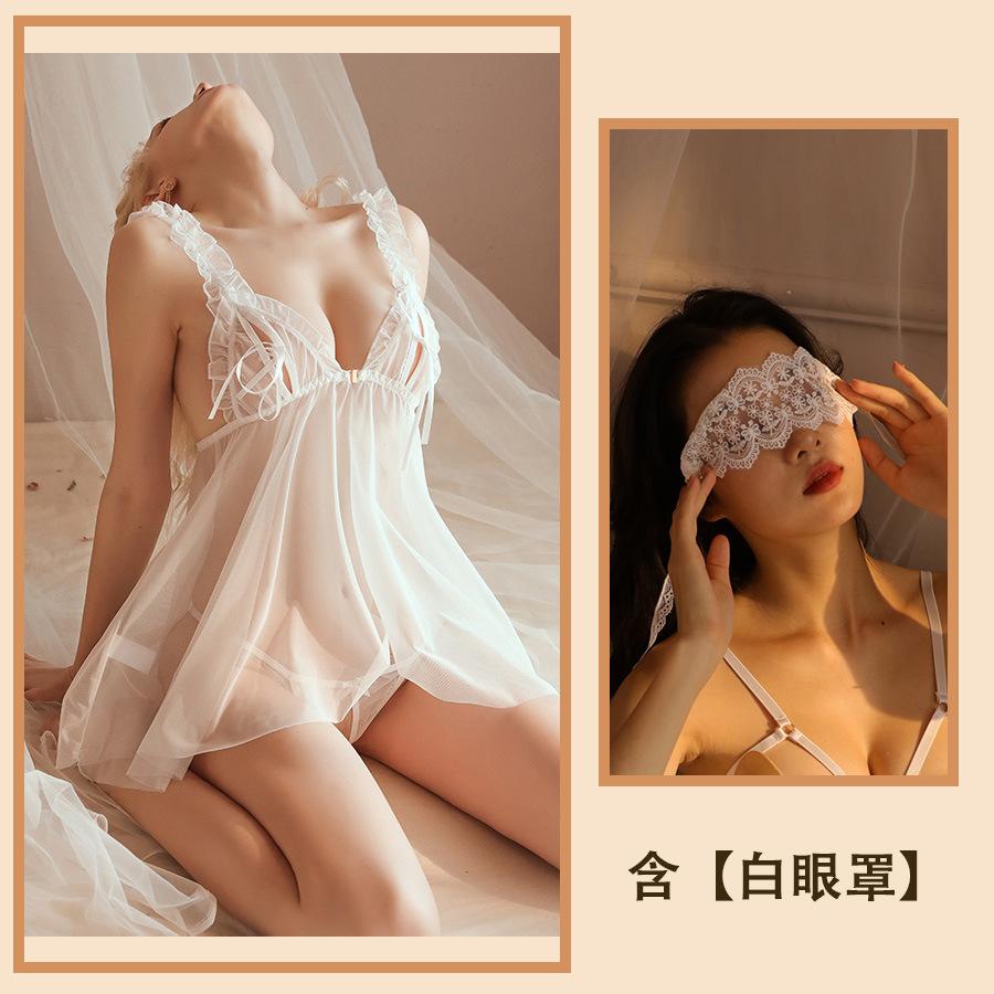 Сексуальное нижнее белье сексуальная пижама женская соблазнительная грудь разрезная сетка полые подтяжки перспектива ночная рубашка костюм женский