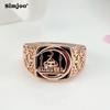 SIMJOO personnalisé 5 bague Vintage en or Rose bague pour hommes de mode