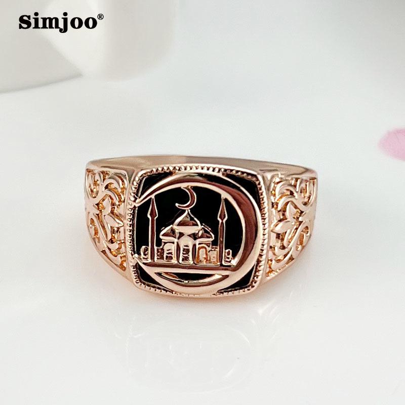 SIMJOO Персонализированное винтажное кольцо из 5 розового золота, модное мужское кольцо