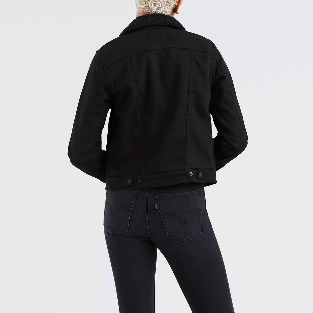 Женская джинсовая куртка Levis с длинным рукавом, черная, 36136-0020