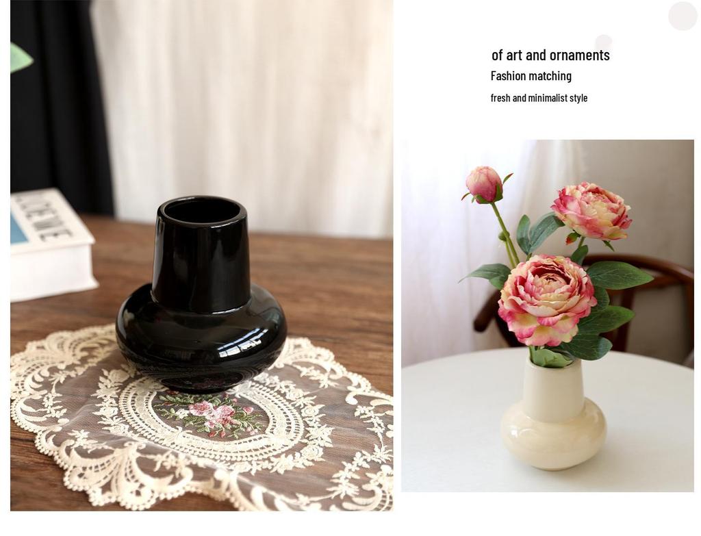 Французская Роскошная Керамическая Ваза: Элегантный декор высокого класса для гостиной или обеденного стола