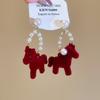 Cartoon Horse Horse Mascot Drop Earrings Fashion Jewelry Red Pony Earrings  Party
