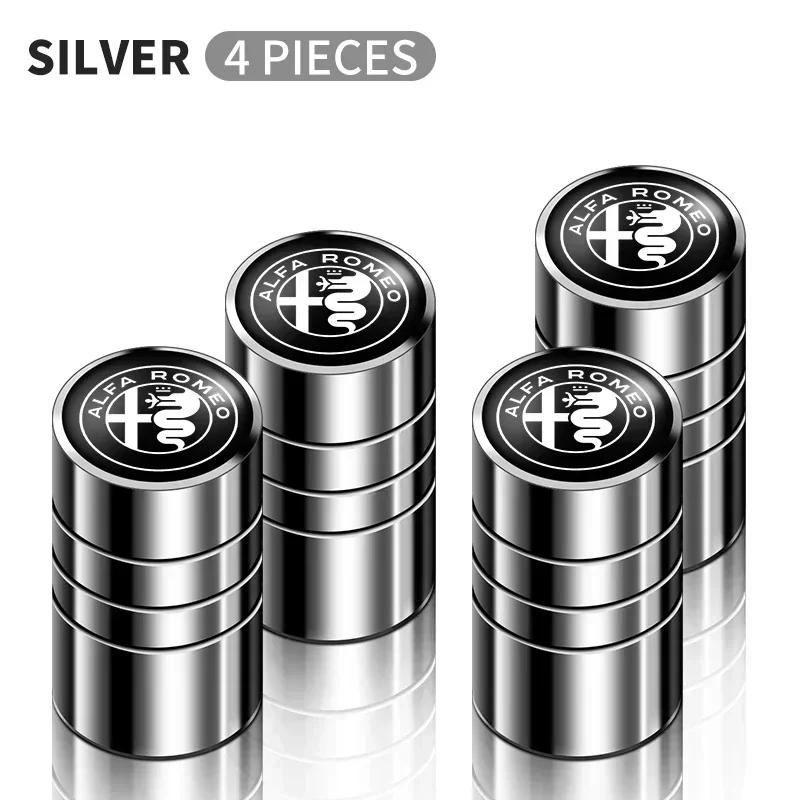 For Alfa Romeo 108 Car Sticker For Alfa Romeo 159 147 4Pcs Car Wheel Tire Valve Caps Cover Car Wheel Tire Stem Air Valve Caps For Alfa Romeo 4C 159