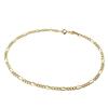 [Shinjuku Gin No Kura] Figaro Chain Gold-Colored Silver 925 Men's Anklet, Simple Design