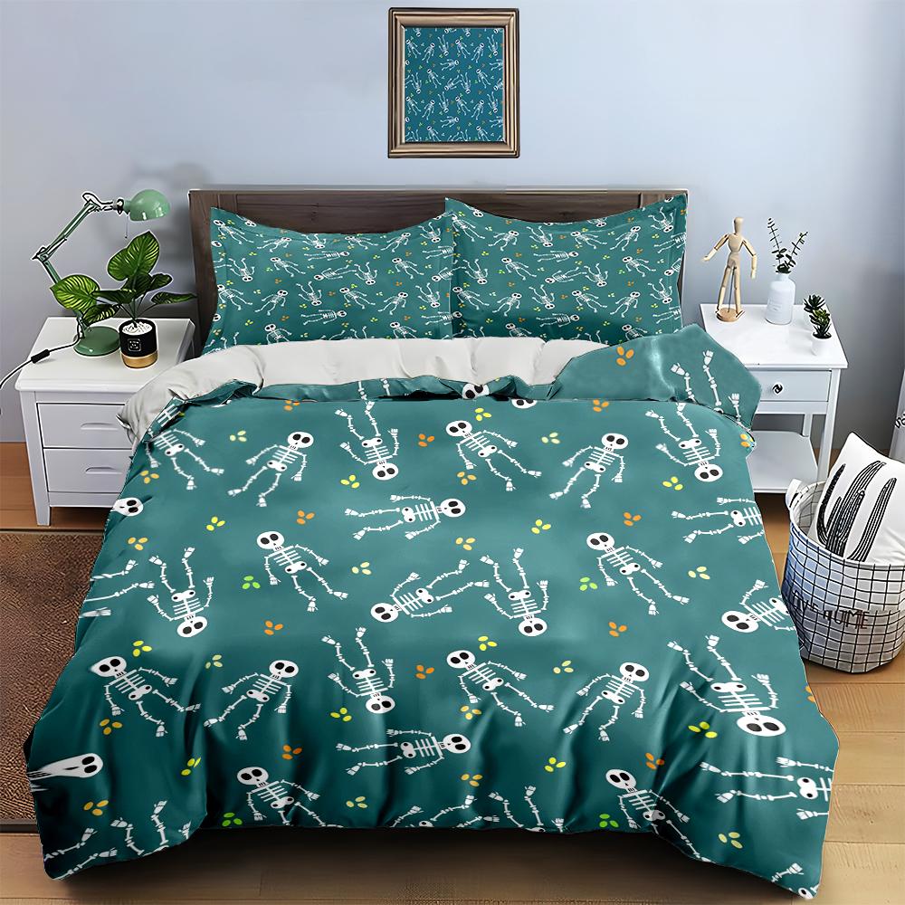 Skeletons and pawprints. Bedding Duvet cover sets Duvet covers Pillowcases gifts (1 * Duvet Cover 2 * Pillowcases, without duvet insert)