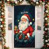Christmas Door Cover Merry Christmas Backdrop Banner Outdoor Front Porch Door Sign for Holiday Door Wall Home Decor Photo Backgrounds