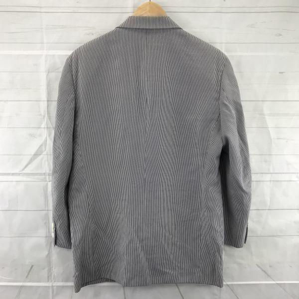 Винтажный пиджак 80-90-х годов, сделано в Японии/Burberrys/Раннее лето/M/Серо-белый/В полоску/Тенсел/На полуподкладке(ИСПОЛЬЗОВАЛ)