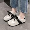 Women Soft Leather Shoes Comfortable Breathable Casual Sneaker  Korean New Lace-Up Non-slip Flat Sports Running Shoe