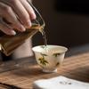 Расписанная вручную керамическая чайная чашка, китайский подглазурный дизайн с лотосом, османтусом и хурмой, маленький чайный набор для дома, офиса, подарок