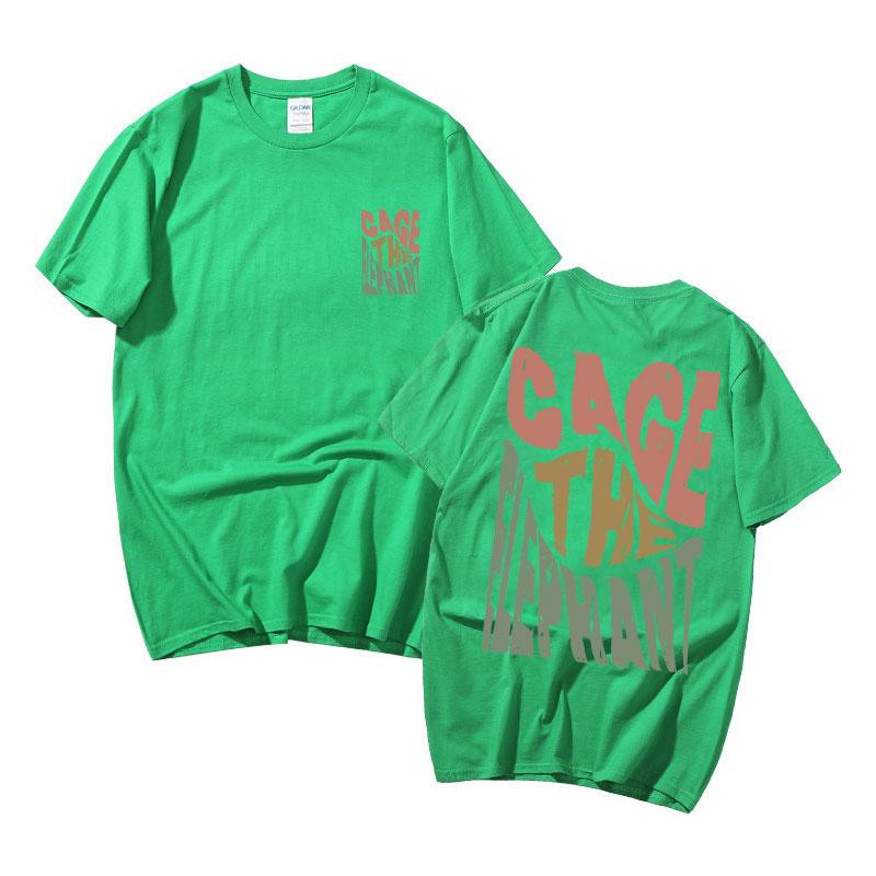 Hot Sale Cage The Elephant Pritn Double Sided Print Tshirt Man Hip Hop Vintage Loose T Shirt Men Women Fashion Harajuku T-shirts