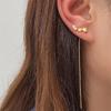 New European Star Ear Line Women's Dangle Earrings Gold Color Link Silver Color Heart Korean Fashion Crystal Ear Jewelry