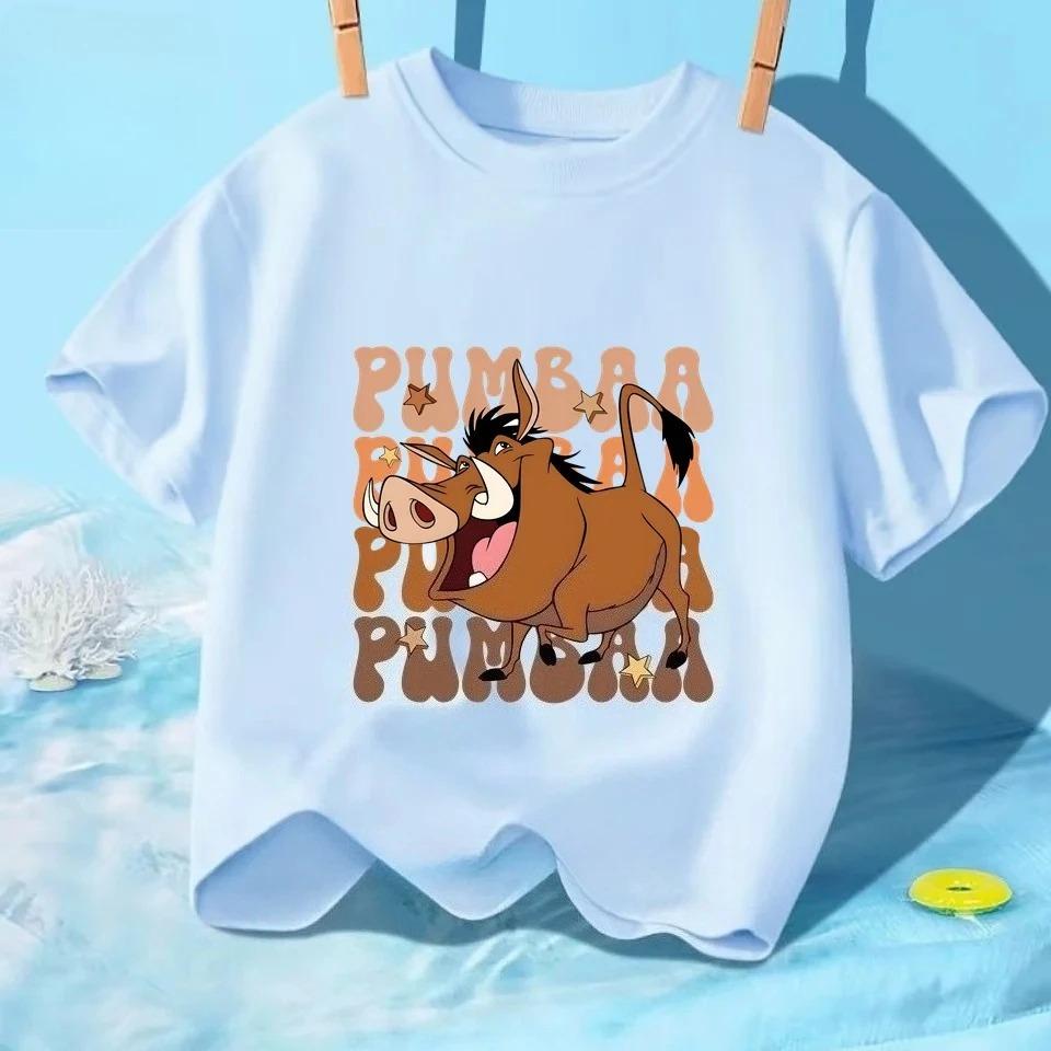 Summer The Lion King Simba Printed Boys 100 Cotton Tshirt Baby Girls Clothing 214 Years Old Short Sleeved Tshirt
