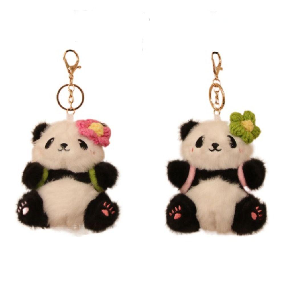 Подвески для сумки Плюшевый брелок Панда Мягкие мультяшные куклы Милая подвеска Панда Подвесной аксессуар