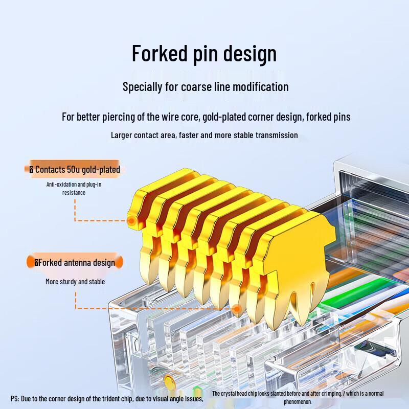 Shanze Cat6A RJ45 Ethernet-разъем, 50U с золотым покрытием