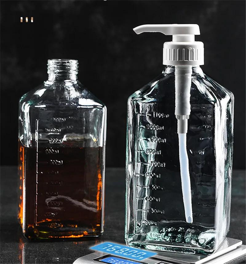 1600 мл прозрачный кофейный сироп Bee Drip Double Scale дозатор для хранения насос Бутылка для выдавливания молока Банка для меда Контейнер