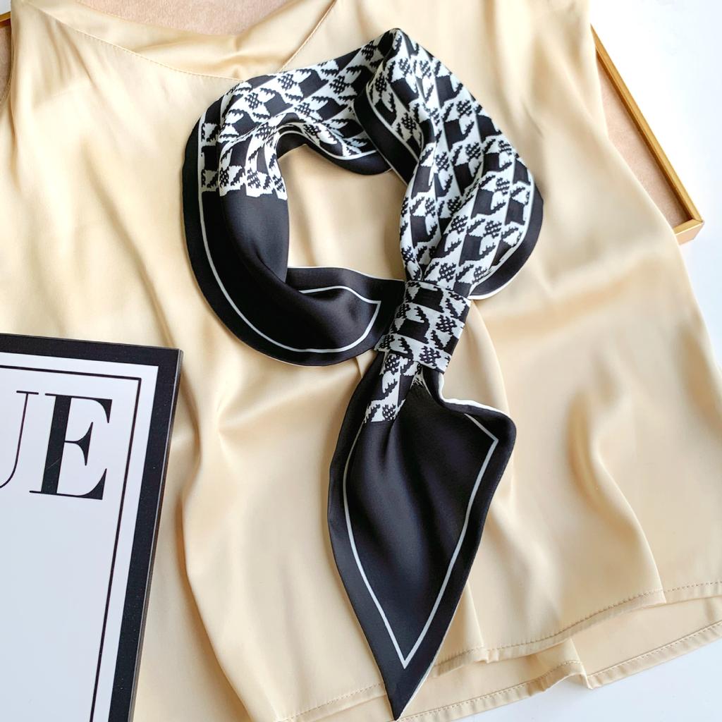 Длинный маленький шелковый шарф, высококачественная сумка для шарфа, универсальная подходящая к рубашке, шарф