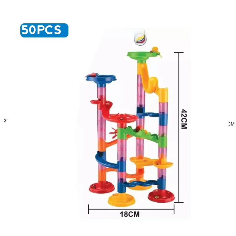 Мраморная трасса Ra Строительные блоки для детей 3D лабиринт Шарик-каток Игрушка DIY Набор с горкой Marble Run Ra 80/105/109/133 детали Рождественский подарок