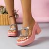 Women Platform Wedges Ssandals High Heels Shoes Summer Flip Flops Beach Sandals Femme Designer New Dress Crystal Slides