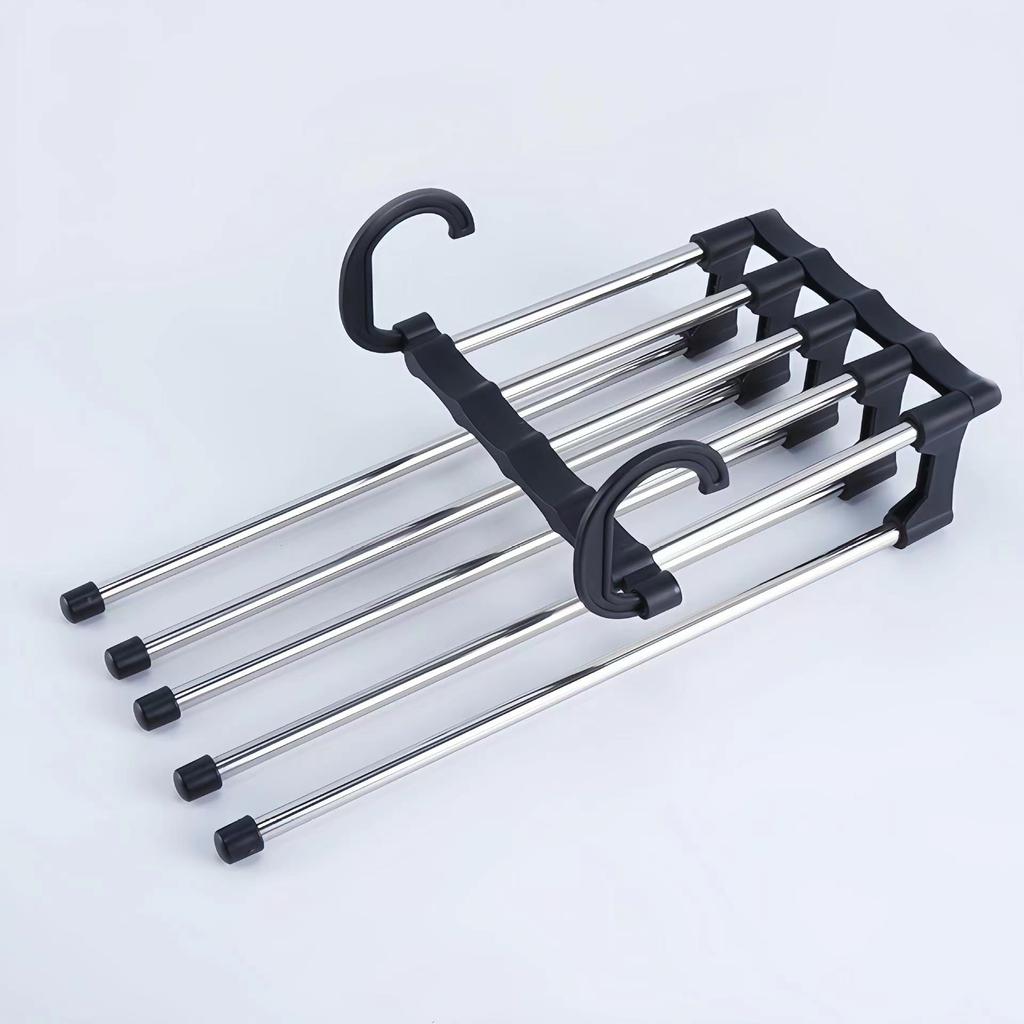 Foldable Multi Functional Multi Layer Pants Hanger for Home Wardrobe Storage