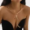 Winding Serpentine Niche Design Sense Personality Collar Bracelet Hip Hop Style Collarbone Chain Accessories