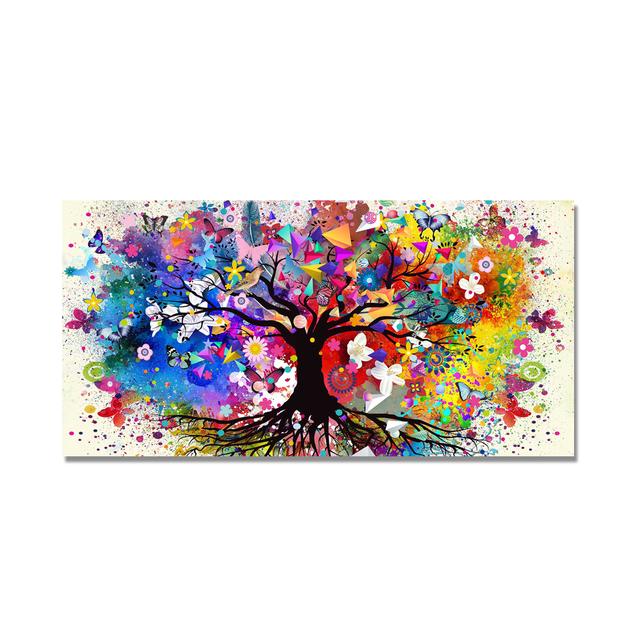 Abstract Watercolor Tree of Life Oil Painting Art Poster and Printmaking Gallery Wall Art Picture Home Decoration
