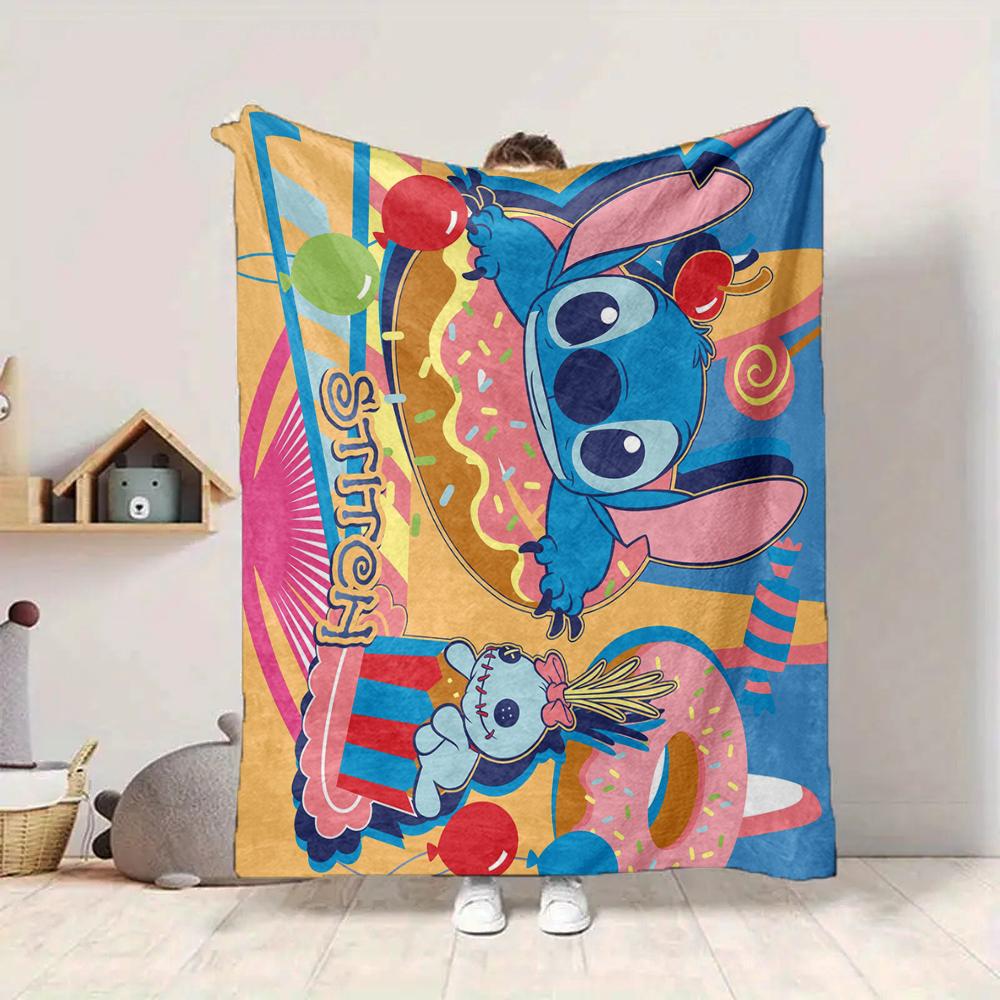 1Pc Stitch'S Sweet Adventure Blanket Soft And Comfortable Casual Warm Camping Travel Christmas Halloween Xmas Gift M928605