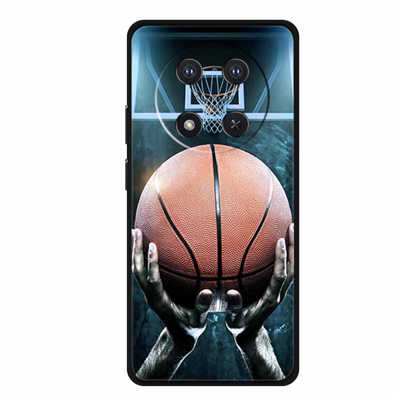Чехол для Honor X9c X 9 c Цветочки Черный Силикон ТПУ Мягкая Задняя Крышка Для Honor Magic 7 Pro Magic7 5G lite Чехол для Телефона Funda