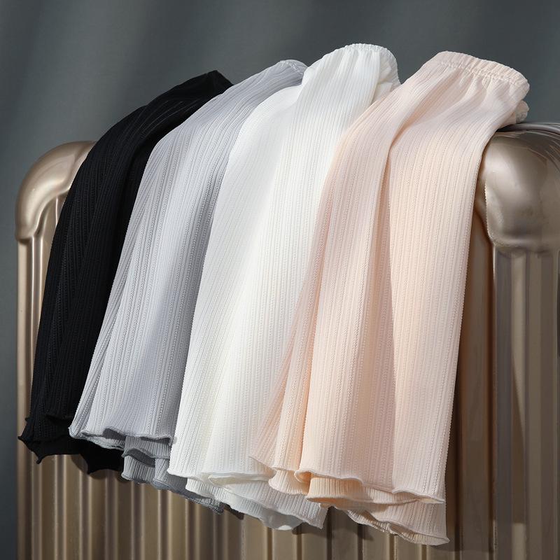 Женские защитные шорты Ice Silk: Легкий, не пропускающий влагу, свободный крой, большой размер, белый цвет, идеально подходит для летнего ношения или в качестве домашнего нижнего белья.