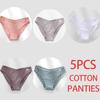 FINETOO 5Pcs/Set Women Cotton Panties Female Underwear Solid Color Underpants Sexy Lingerie Knickers for Woman Briefs Intimates