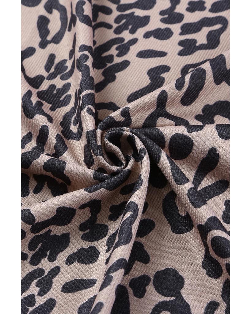 Azura Exchange Кардиган с открытым передом и леопардовым принтом