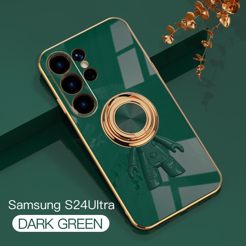 Роскошный чехол с квадратным покрытием Samsung для Samsung Galaxy S23 S24 S22 S20 Ultra S23Plus S22, противоударный чехол с кольцом-держателем