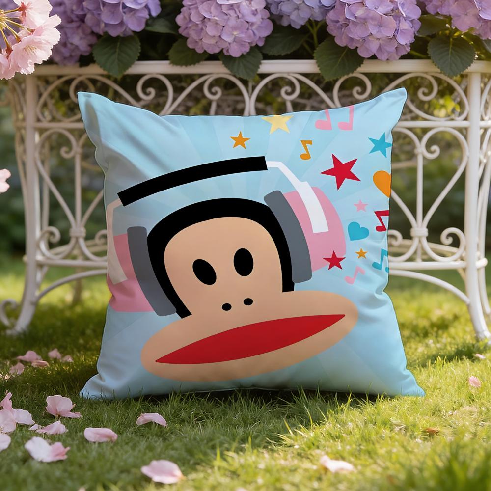 Мультяшная наволочка с обезьянкой P-Paul Frank, двойного назначения для дома и автомобиля: Двусторонняя конструкция для максимального комфорта