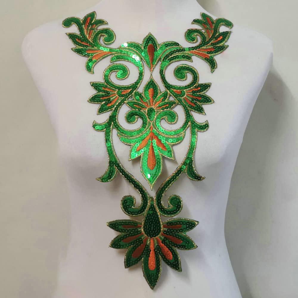 1 шт. Воротник с пайетками, вышитые нашивки, аппликация, нашивка для одежды, украшение