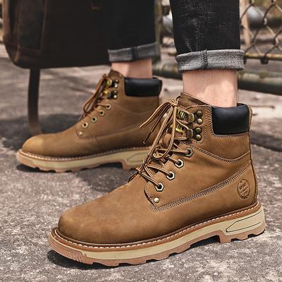 Ботинки мужские зимние большого размера из коровьей кожи Martin Boots Мужские спортивные ботинки для активного отдыха с высоким верхом Мужские ботинки из ревеня Tooling Men's Boots