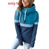 Womens Puffer Hoodie With Colorblock Splicing For Casual Winter Wear